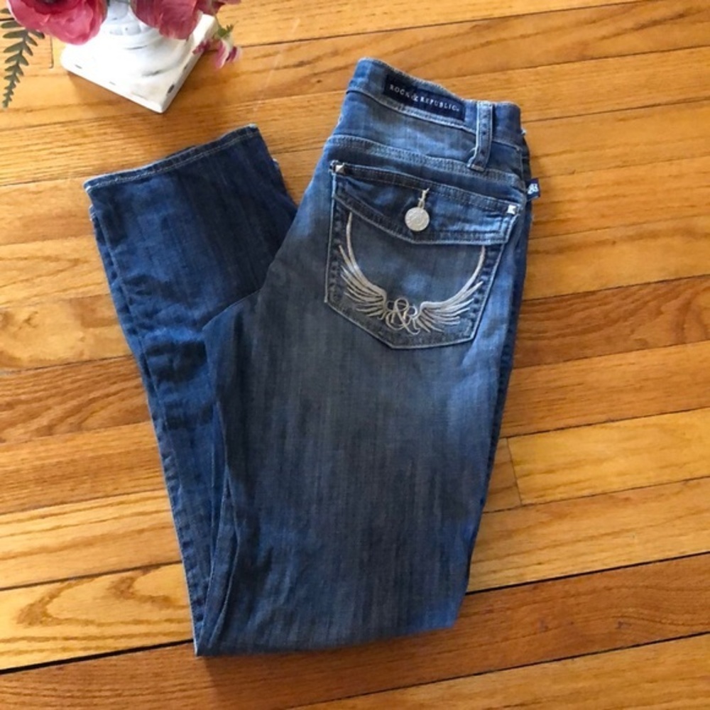 🖤ROCK‎ & REPUBLIC KENDALL CROP JEANS SIZE 2 🖤